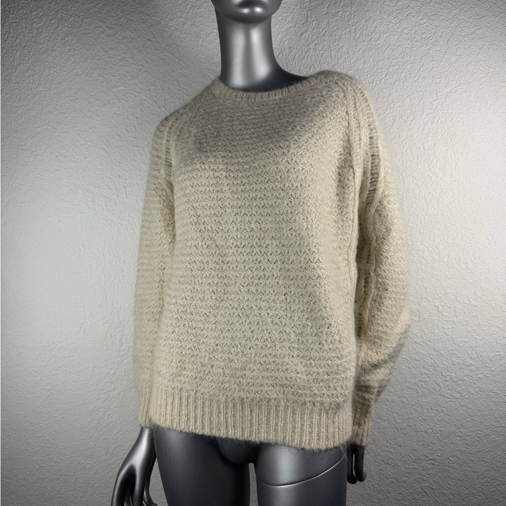 IRO Cream Textured Crew Neck Sweater alpaca blend perfect sz M